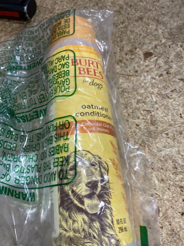 Photo 1 of **PARTIALLY USED (SOME SPILLED IN BAG)*** Burt’s Bees for Pets Oatmeal Dog Conditioner with Honey, Moisturizing Dog Coat Conditioner for Dry and Sensitive Skin to Help Soften and Nourish Coats During Grooming, 10 Fl Oz