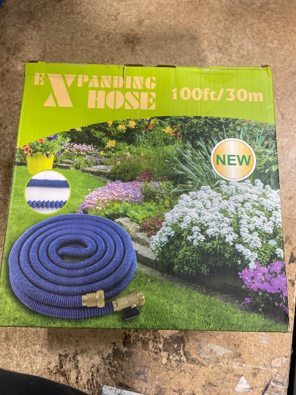 Photo 1 of 100 FT Garden Expandable Hoses - New Upgrated 2025 Flexible Water Hose - Kink-less Car Wash Pipes with Solid Brass Connector, Leakproof Lightweight Expanding Hoses for Yard,Pet