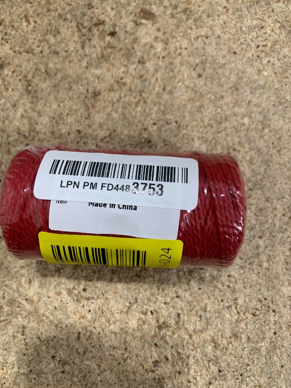 Photo 1 of (109 Yards/1.5mm/35 Colors Optional) Macrame Cord Craft Macramé Cotton Baker Twine Craft Making Knitting Cord Rope DIY Wedding Decor Supply Christmas Wrapping String Rope (Red&1.5mm)