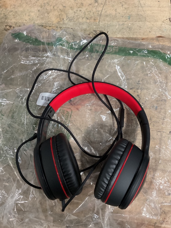 Photo 1 of *UNABLE TO TEST**RORSOU R10 Over-Ear Headphones with Microphone, Lightweight Folding Stereo Bass Headset with 1.5M No-Tangle Cord, Portable Wired Headphones for Smartphone Tablet Computer MP3 / 4 (Black)
