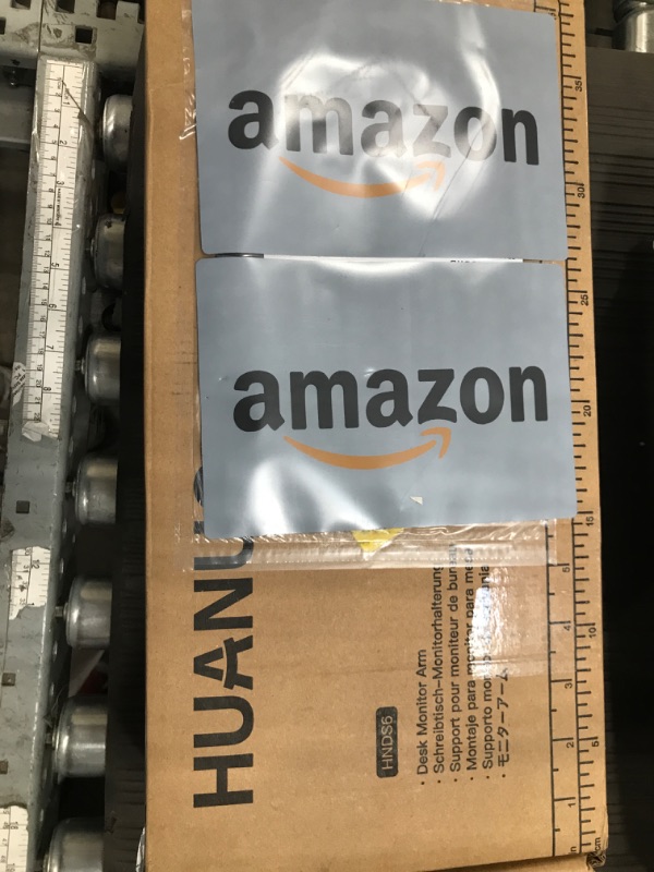 Photo 1 of **SEE NOTES** HUANUO Dual Monitor Stand, Fully Adjustable Gaming Monitor Desk Mount for 13–32? Computer Screens, Full Motion VESA 75x75/100x100 with C-Clamp & Grommet Base, Each Arm Holds 4.4 to 19.8 lbs