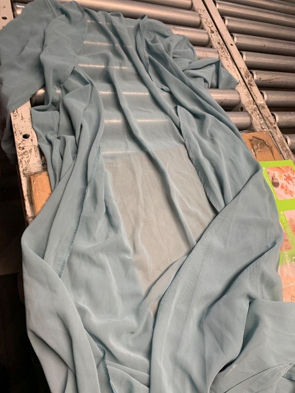 Photo 1 of ***STOCK PHOTO FOR REFERENCE ONLY, BLUE***Yekaty Women's Open Front Sage Green 3/4 Sleeve Lightweight Summer Plus Size Cardigans (medium)