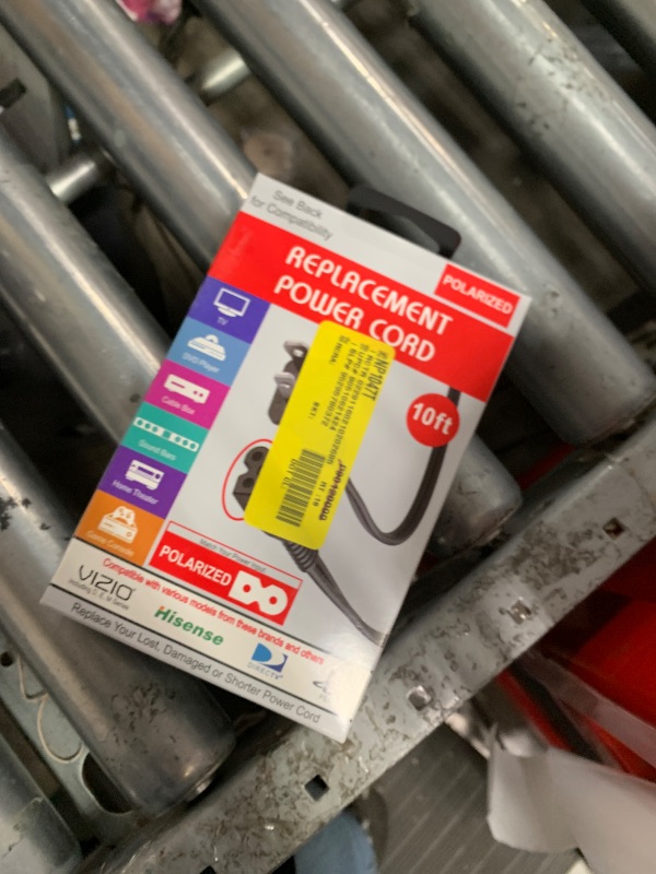 Photo 1 of 10-ft Replacement Polarized Power Cord, Works with VIZIO and Hisense TVs, DirecTV, Verizon, and Comcast Cable Boxes, VIZIO and Sanyo Soundbars, Blu-Ray and DVD Players,