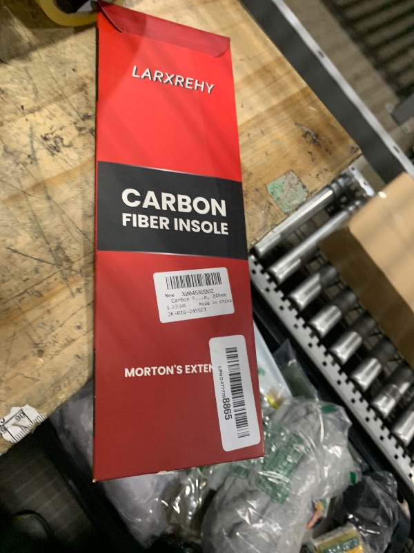 Photo 1 of 1 Pair Carbon Fiber Insole for Men & Women: 1.2mm Thick Rigid Shoe Insert Support Turf Toe, Foot Fractures, Hallux Rigidus & Limitus for Sports, Hiking, Trekking - Alternative to Post Op Shoe, 245mm