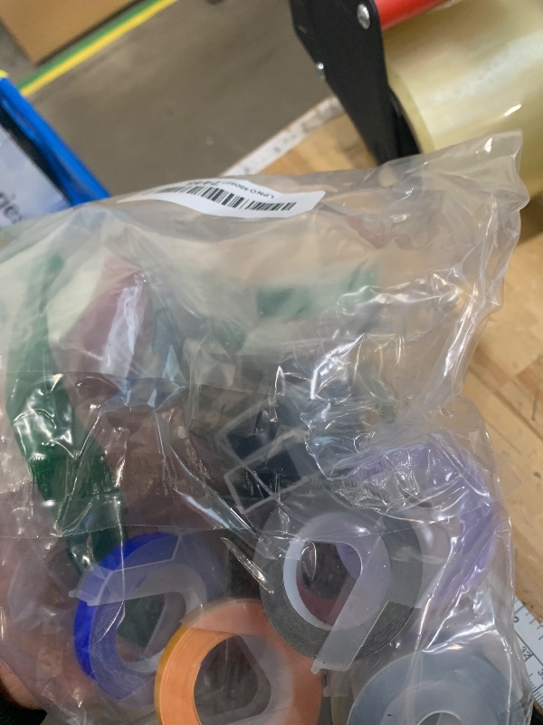 Photo 1 of 10 Pack 3D Embossing Label Compatible for Dymo Lable Maker 3/8 Inch Plastic White on Black/Silver/Clear/Gold/Yellow/Red/Blue/Green/Purple Compatible for Dymo Embossing Label Maker 12965 12966 1550