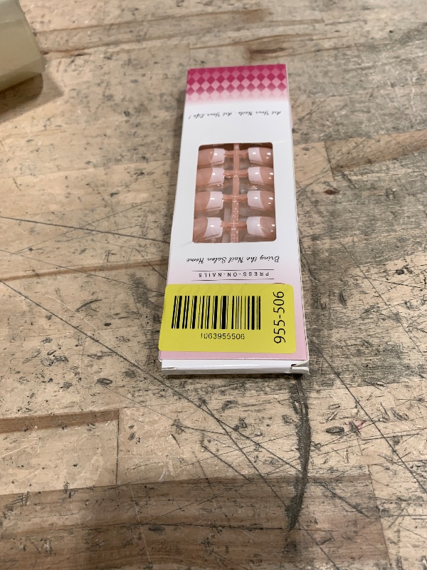 Photo 1 of 120 Pieces Natural White French Fake Nails, Acrylic False Nails Kit Including 12 Different Size Short Press on False Nails,Pink Nude Nails Tips Sets with Nail Stickers,Files and Stick
