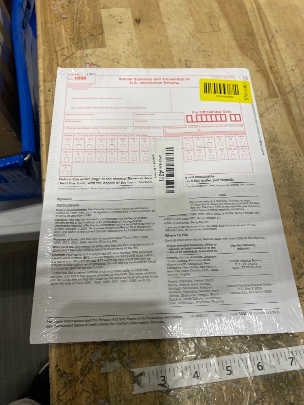 Photo 1 of 1096 Transmittal Tax Forms 2025. 10 Pack Laser 1096 Transmittal Summary Tax Forms 2025 Compatible with QuickBooks and Accounting Software, Use for 1099 NEC, MISC, INT, and Other 1099 Forms