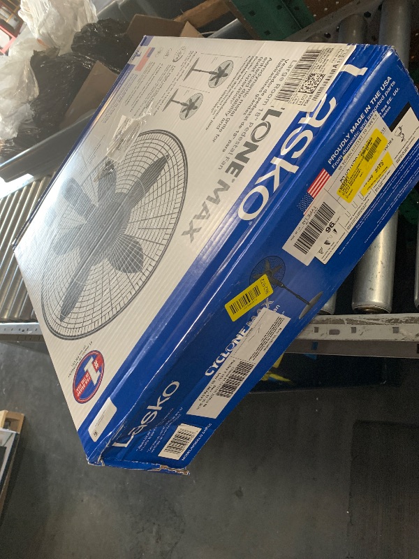Photo 1 of ***MISSING HARDWARE***Lasko 18" Oscillating 4-Speed Large Room Pedestal Fan with Remote Control Adjustable Height Durable Metal Grill Great for Office, School and Home S18605, Black