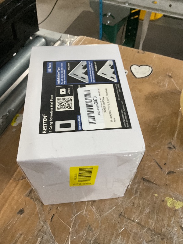 Photo 1 of (50 Pack) BESTTEN USWP6 Matte Snow White Screwless Wall Plate, 1 Gang Switch Plate, Decorator Receptacle Outlet Cover, H4.69” x W2.91”