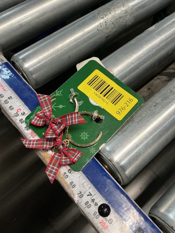 Photo 1 of ***STOCK PHOTO FOR REFERENCE ONLY***Holiday Time Red Bow and Rhinestone Earrings, 1 Pair
