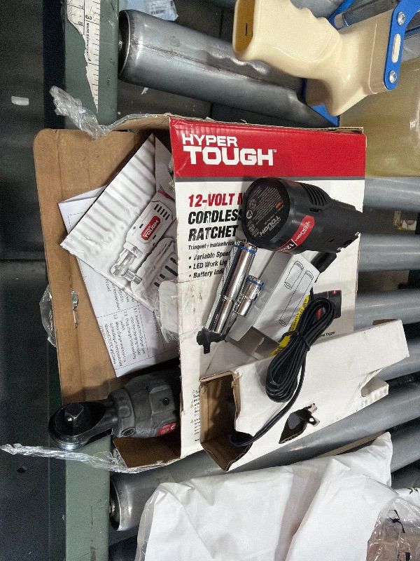 Photo 1 of **For Parts Only** Hyper Tough 12V Max* Lithium-Ion Cordless 3/8-inch Ratchet with 1.5Ah Battery and Charger, 98804, New