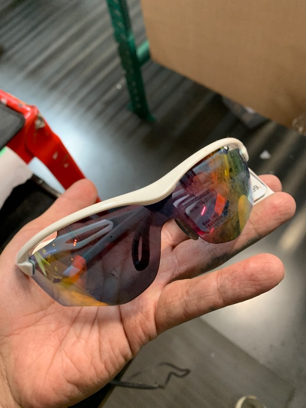 Photo 1 of ***DAMAGED - SEE NOTES/PICTURE***Rawlings Men’s 2204 Shield Sunglasses White/Dark Red - Rack Sunglasses at Academy Sports