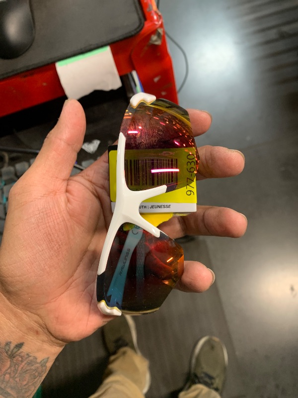 Photo 1 of ***DAMAGED - SEE NOTES/PICTURE***Rawlings Men’s 2204 Shield Sunglasses White/Dark Red - Rack Sunglasses at Academy Sports