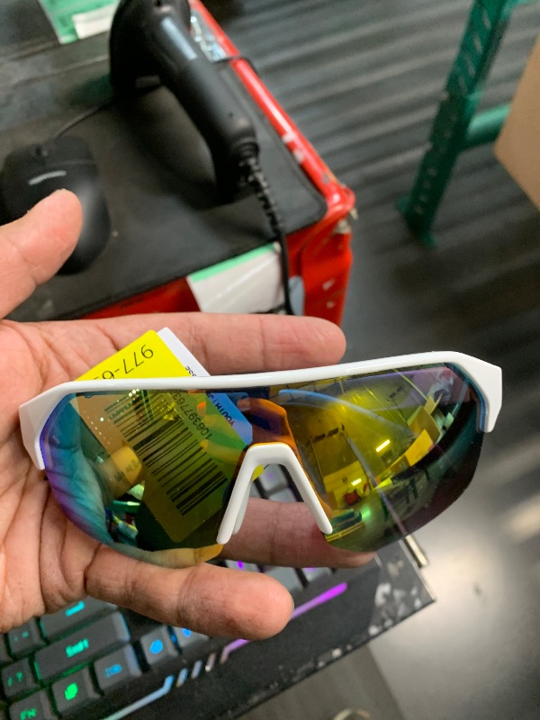 Photo 1 of ***DAMAGED - SEE NOTES/PICTURES***Rawlings Youth Falcon Pulse Jr. Shield Sunglasses, White, 129mm