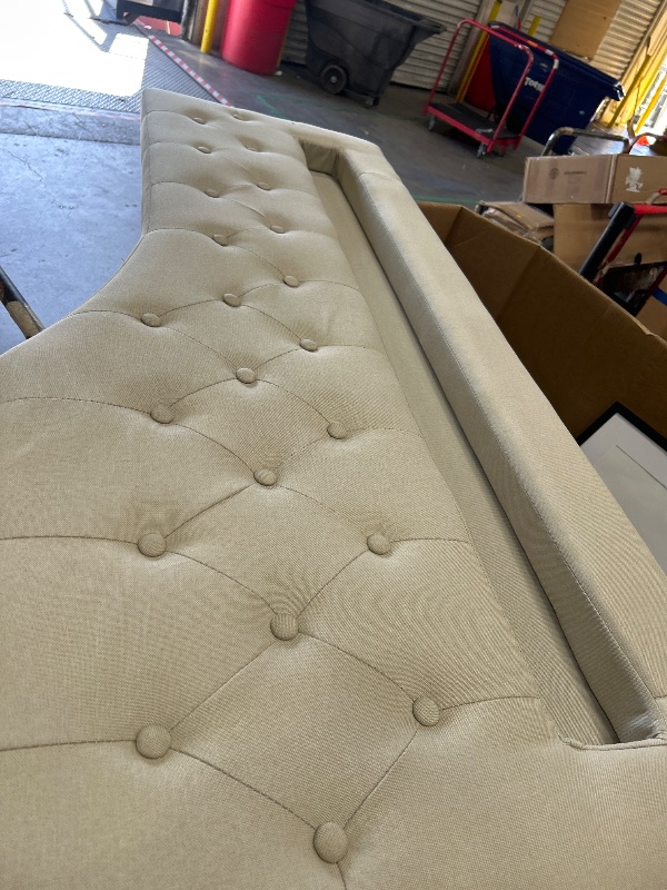 Photo 1 of **ONLY BOX ONE OF 2 **Bellemave Full XL Upholstered Daybed with LED Lights,Corner Daybed Frame with Trundle for Living Room, Linen, Beige