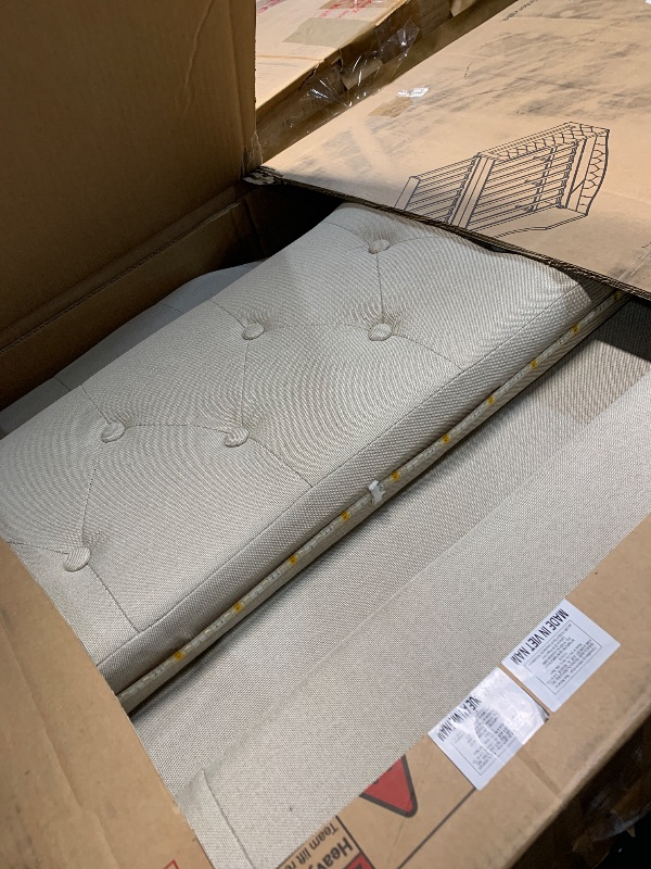 Photo 1 of **ONLY BOX ONE OF 2 **Bellemave Full XL Upholstered Daybed with LED Lights,Corner Daybed Frame with Trundle for Living Room, Linen, Beige