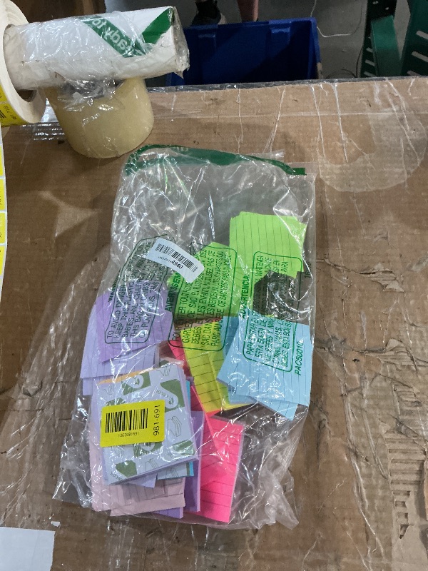 Photo 1 of (18 Pads) Lined Sticky Notes 3x3 in Bright Ruled Post Stickies Colorful Super Sticking Power Memo Pads