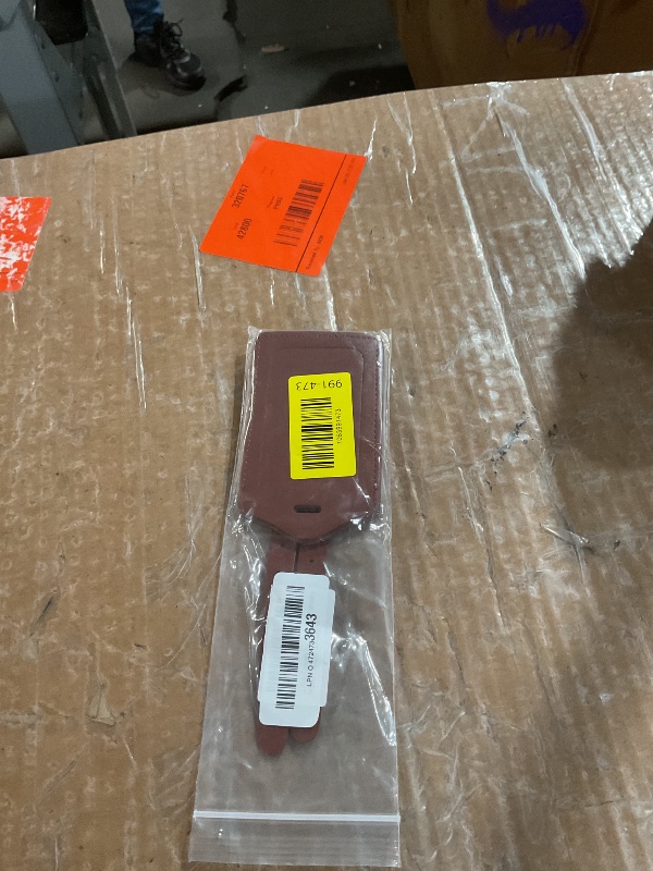 Photo 1 of [2 Pack] Luggage Tags, Leather Case Luggage Bag Tags Travel Tags for Travel Bag Suitcase (Brown)