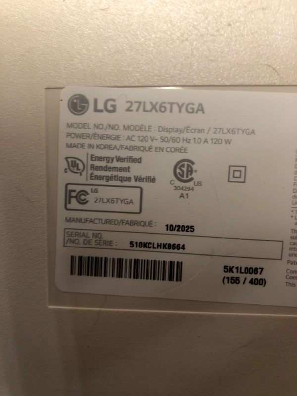 Photo 1 of ***missing hardware***LG 27-Inch StanbyME 2 with Folio Cover, Portable Touch Screen, Dolby Vision, HDR10, Filmmaker Mode, Built-in Battery, Full Swivel Rotation (27LX6TYGA, 2025)