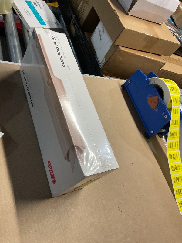 Photo 1 of ***FACTORY SEALED***TYMO CurlPro Plus Automatic Rotating Curling Iron - Upgraded Long Barrel Curling Wand for Long Hair, Ceramic Hair Curler for Women, Anti-Scald, 600M Ionic, Dual Voltage, Gold Blush, 1 1/4 Inch