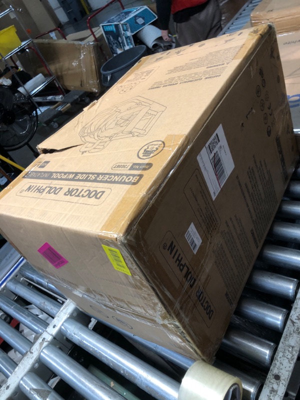 Photo 1 of ***FACTORY SEALED***Doctor Dolphin Bounce House, Unicorn Water Slide Bounce House, Water Slides for Kids Backyard, Inflatable Water Park for Kids, Water Bounce House with Slide, Splash Pool, Basketball Hoop