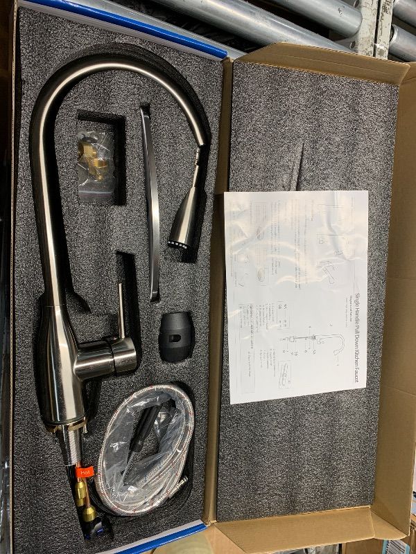Photo 1 of ***FACTORY SEALED***Ufaucet Pull Down Kitchen Sink Faucet with Sprayer, Chrome High Arc 1 or 3 Hole Kitchen Sink Faucet with Sprayer, Pull Out Commercial Modern Stainless Steel Sink Faucets