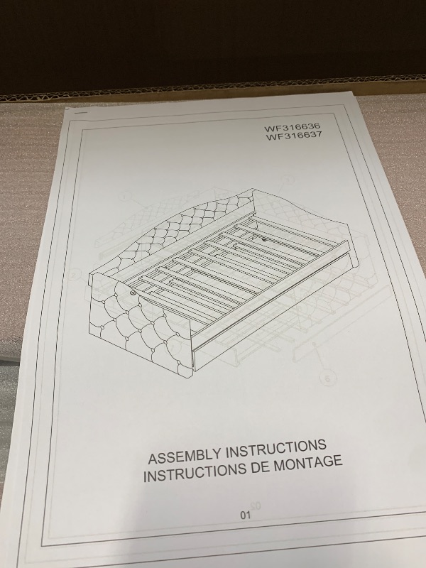 Photo 1 of ***Partial SET BOX 2/2 only***
Merax Twin Size Velvet Daybed with Trundle, with Pull-Out Wheels Tufted Upholstered Sofa Bed with USB & Type-C Charging Ports, No Box-Spring Needed, Pink