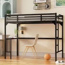 Photo 1 of ****Partial Set box 1 only****
Costway Twin Size Heavy Duty Metal Loft Bed with Safety Guardrail, Black
