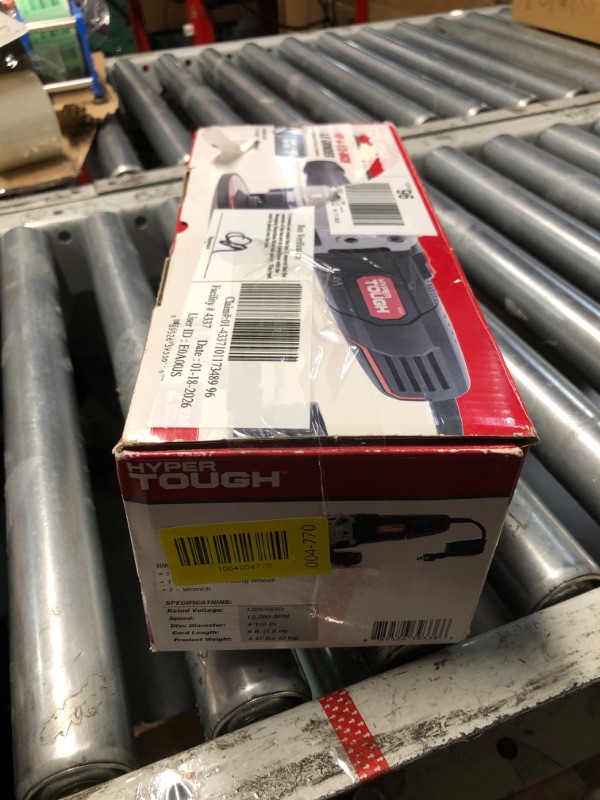 Photo 1 of ***DOESNT POWER ON***
Hyper Tough 6 Amp Corded Angle Grinder with Handle Adjustable Guard 4-1/2 Inch Grinding Wheel & Wrench New Condition