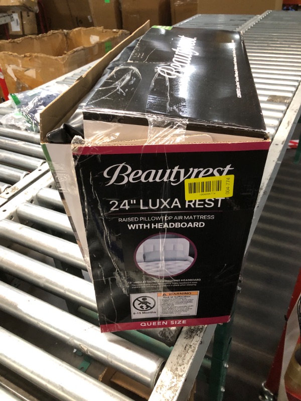 Photo 1 of **USED, DIRTY UNKNOWN OF ANY DAMAGE**
Beautyrest Headboard Luxarest 24" Queen Size Raised Air Mattress with Built-in Pump