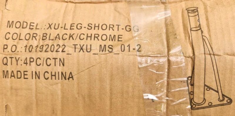 Photo 1 of (SET OF 4) FLASH FURNITURE ADJUSTABLE SHORT LEGS (TABLETOP SOLD SEPERATELY)