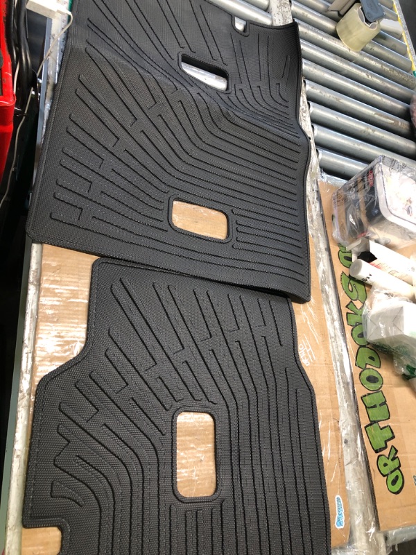 Photo 1 of ***STOCK PHOTO FOR REFERENCE ONLY***BestEvMod Vehicle Mat Cargo Liner Compatible with Mustang Mach E 2021-2026 Accessories Second Row Seats Back Protector Cover All Weather Pet Mat(Rear Seat Back Protector) 3 Openings