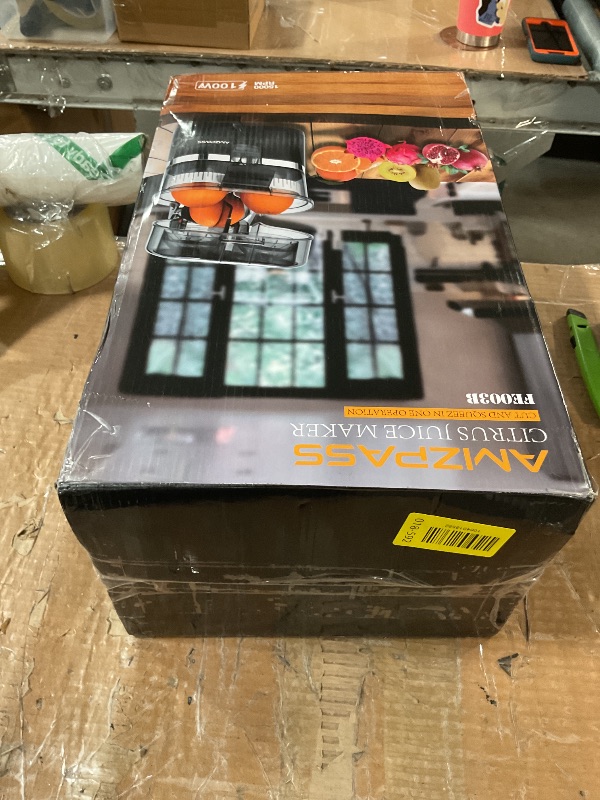 Photo 1 of ***MISSING PARTS***
Amzpass Dual-Head Electric Citrus Juicer, Lemon Squeezer with Power Cord and Cleaning Brush, 1-Button Automatic Juicer Machine for Orange, Lemon, Lime, Easy to Clean & Use, Built-in Cutter(Black)