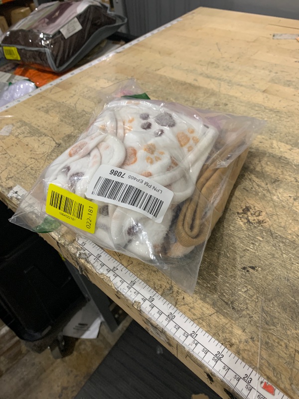 Photo 1 of 1 Pack 3 Blankets Super Soft Fluffy Premium Fleece Pet Blanket Flannel Paw Printed Throw for Dog Puppy Cat (Small 23x16'', Brown, Pink, White)