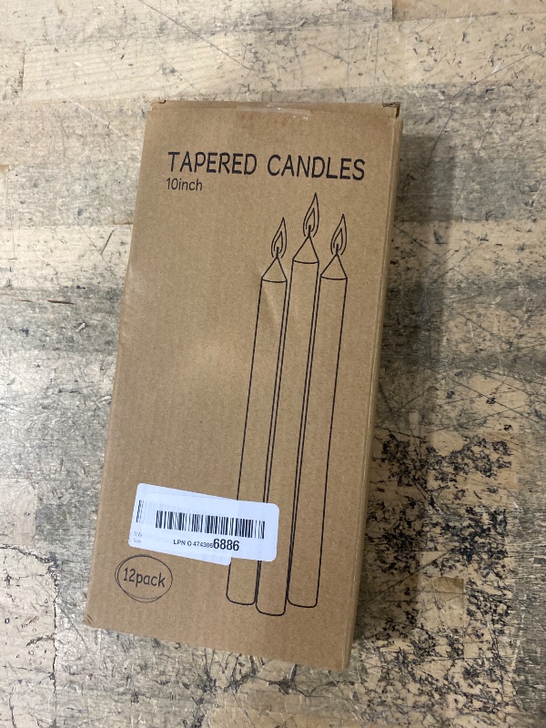 Photo 1 of 12 Pack Ivory Taper Candles 10 inch - Taper Candles Dripless, Smokeless, Unscented - 8 Hours Long Burning - Hand Poured Tall Candlesticks - Perfect for Home Decor, Weddings, and Special Occasions
