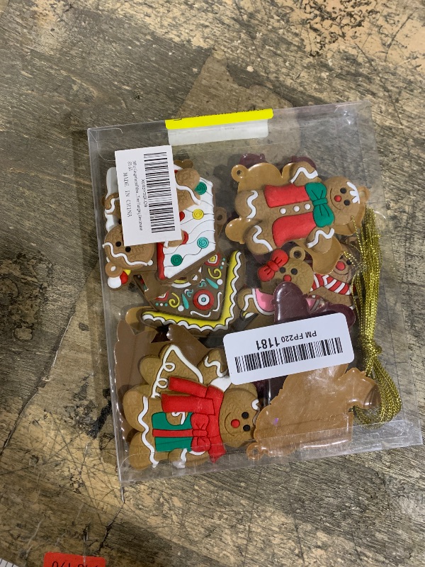 Photo 1 of 16Pcs Gingerbread Man Ornaments for Christmas Tree Gingerbread Christmas Decorations with Gingerbreads House Ornament for Christmas Tree Hanging Party Decor