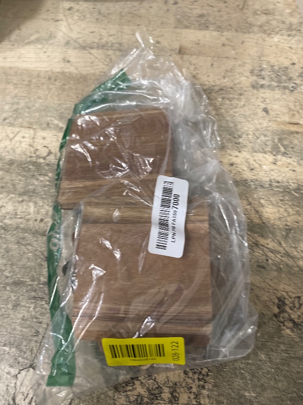 Photo 1 of 10 Pieces Unfinished Wood Coasters, 4 Inch Square Acacia Wooden Coasters for Crafts with Non-Slip Silicon Dots for DIY Stained Painting Wood Engraving Home Decoration