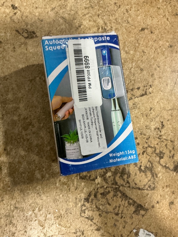 Photo 1 of 2 Slot Toothbrush Holder and Toothpaste Dispenser Wall Mounted, Automatic Toothpaste Squeezer, 2 in 1 Tooth Brush Toothpaste Organizer for Shower (White)