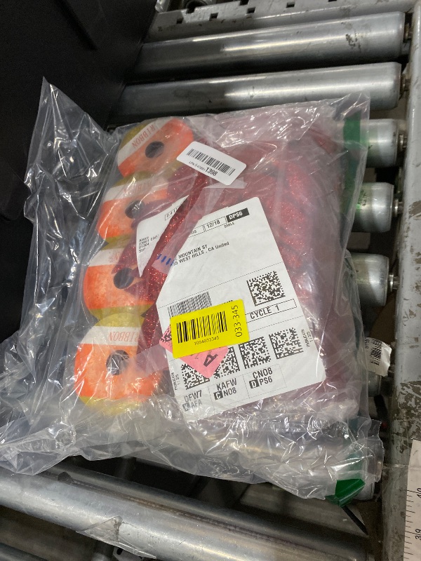 Photo 1 of 23pcs 5.5'' Mini Christmas Bow Decorations and 4 Rolls Sheer Glitter Ribbon, Sequin Wreaths Bows and Organza for Christmas Tree Ornaments Gift Wrapping (Red Bow and Golden Ribbon)