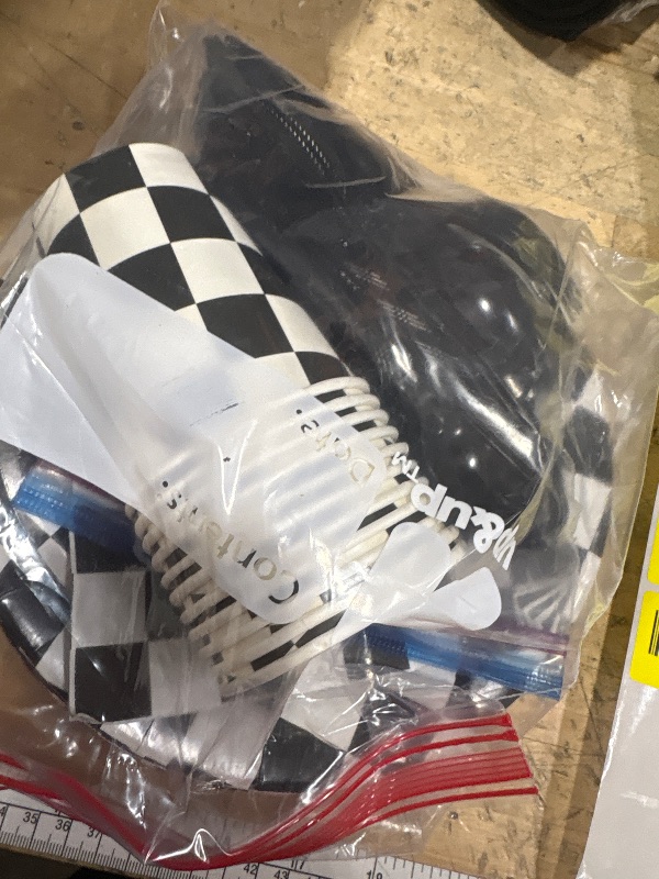 View 2 of 140 Pcs Race Car Birthday Party Decorations Black and White Checkered Plates and Napkins, Checkered Party Supplies Serves 20