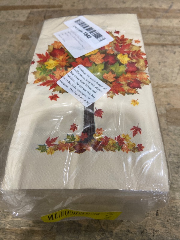 Photo 1 of 100 PCS Fall Tree Guest Napkins Maple Leaves Paper Napkin 3 Ply Disposable Watercolor Tree Party Dinner Napkins Autumn Decorative Hand Towels for Autumn Thanksgiving Home Kitchen Dinner Party Supplies