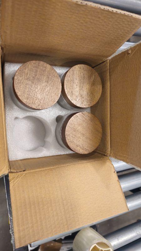 Photo 1 of ***SET OF 3***Osfel 16oz 4 Pack Overnight Oats Containers with Lids, Glass Mason Jars with Acacia Wood Airtight Lids, Wide Mouth Meal Prep Storage Jars for Yogurt, Chia Pudding, Salad, Parfait, Snacks, Spice