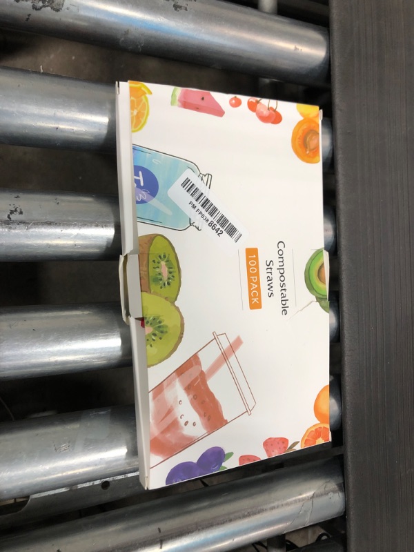 Photo 1 of [100 Pcs] Colorful Disposable Cocktail Short Straws - 5.12'' Long 0.24'' Diameter Plant-Based Drinking Straws for Whiskey Bar Club Coffee Soda Party Cold Drinks