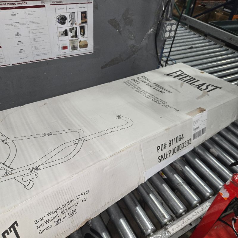 Photo 1 of **LOOSE HARDWARE** Everlast Single Heavy Bag Stand Station, Grey