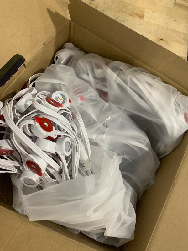 Photo 1 of ***(PARTS ONLY/ NON FUNCTIONAL)***ISOPHO Permanent Outdoor Lights, RGB Smart String Lights with 75 Scene Modes, 150ft Eaves LED Light, Waterproof IP67, Great for All Holidays, Parties, Halloween, Christmas, App and Remote Control