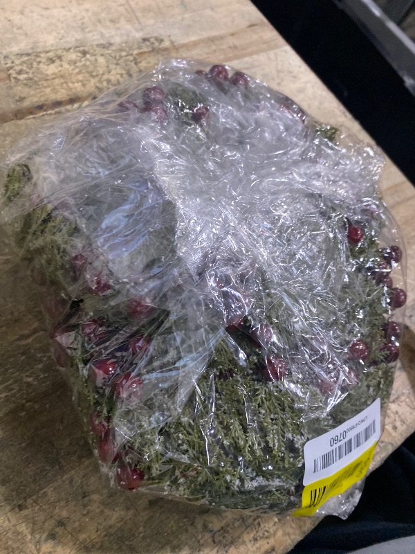 Photo 1 of 12 Pieces 8" Mini Christmas Wreaths - Small for Kitchen Cabinet/Window/Front Door, Artificial Red Berries & Pinecones, Christmas Candle Rings, Table/Farmhouse Decoration (No Ribbon)