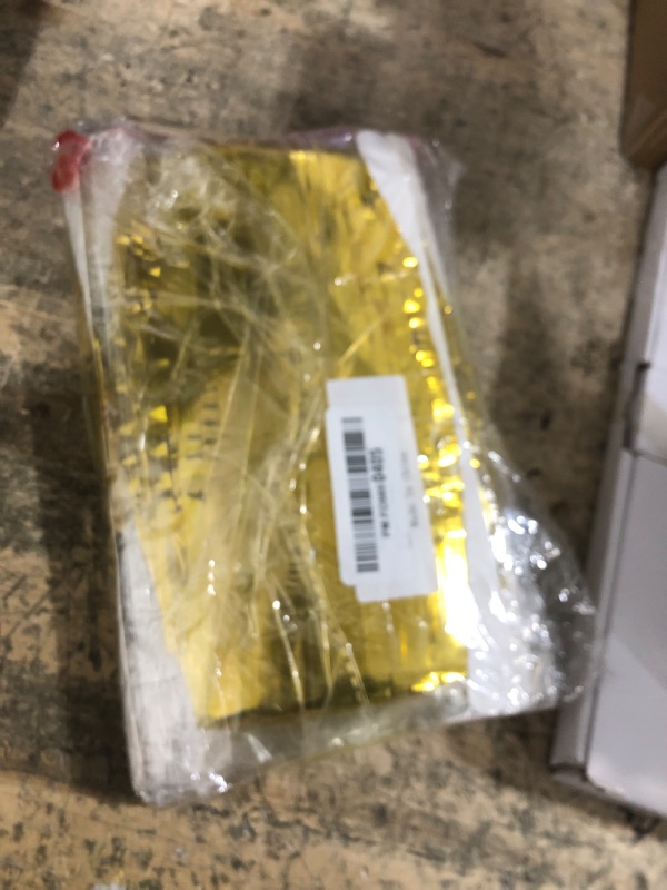 Photo 1 of 10 Pack Gold Backdrop Curtain 3.2ft x 8.2ft Metallic Tinsel Foil Fringe Curtains Photo Booth Background for Birthday Party Decoration Baby Shower Engagement Wedding Christmas Decoration (Gold)