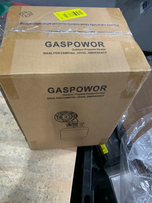 Photo 1 of GASPOWOR Propane Heater, 12-18,000 BTU Tank Top Portable Heater with USB Rechargeable Lighter, Shut-off Valve and Tip-over Switch 3 Settings for Patio, RV Travel, Camping,Open Work