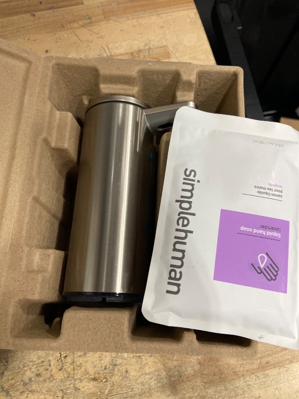 Photo 3 of simplehuman 9 oz. Touch-Free Automatic Rechargeable Sensor Pump, Brushed Stainless Steel, New