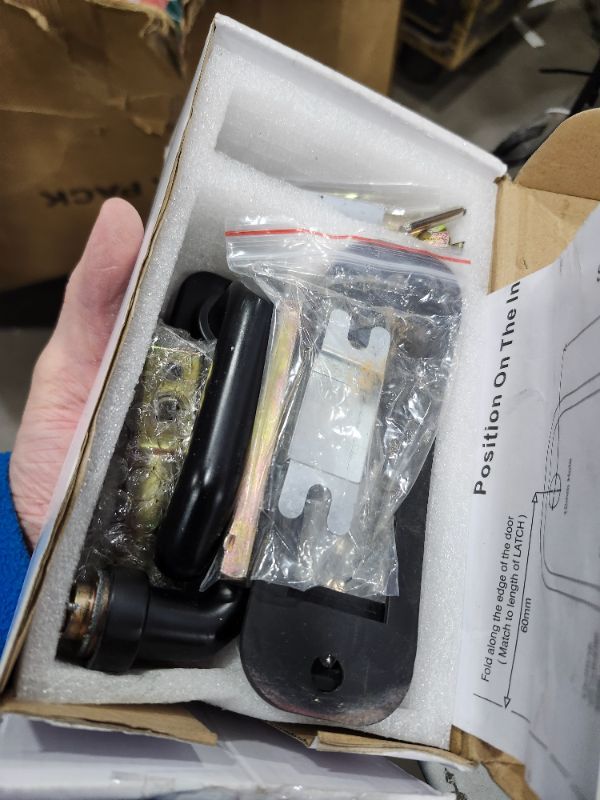 Photo 1 of ************FOR PARTS ONLY- handle and spring are broken***********
Souyou Mechanical Keyless Entry Door Lock with Handle,Stainless Steel Waterproof keyless gate Locks for Outdoor Fence,Mechanical Door Locks with with Keypad (Black,with Large Cushion)